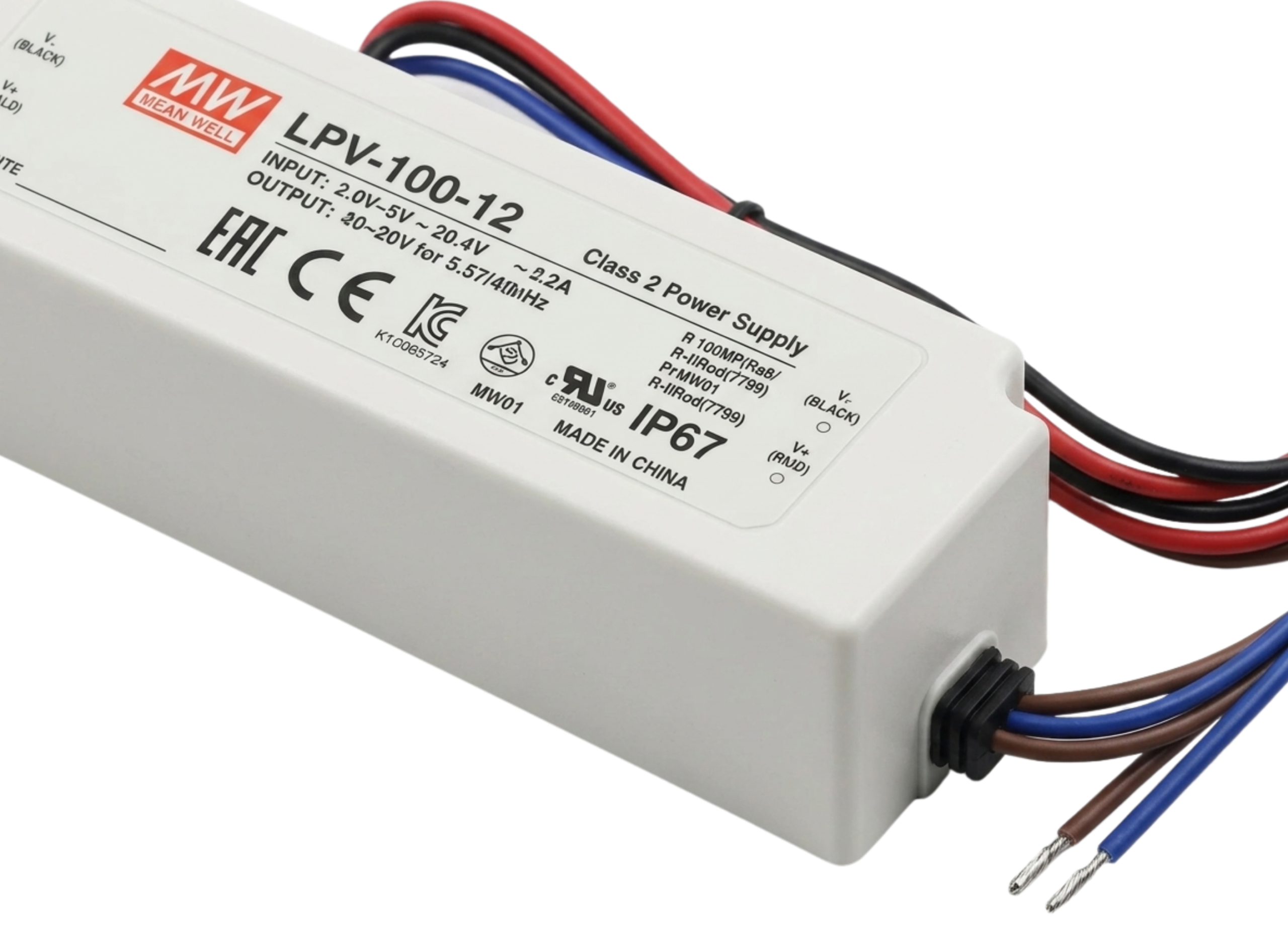 meanwell lpv 100 12 100w 8,5a 12v plastic slim waterproof, led driver for led strip light