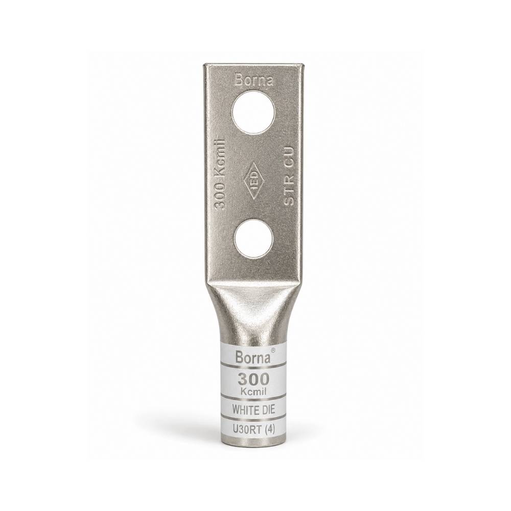Tin-plated Copper 2-Hole: 300 Kcmil