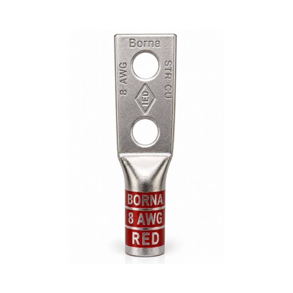 Tin-plated Copper 2-Hole: 008 AWG