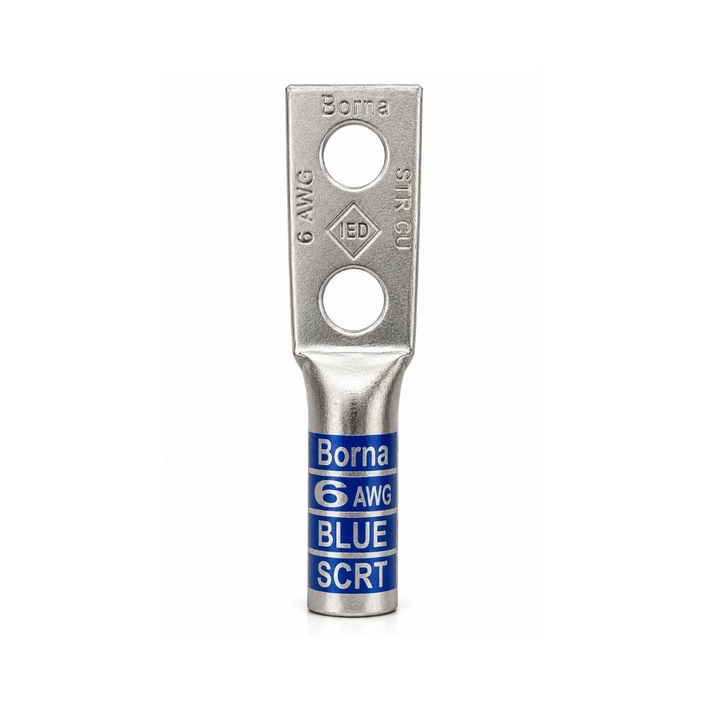Tin-plated Copper 2-Hole: 006 AWG