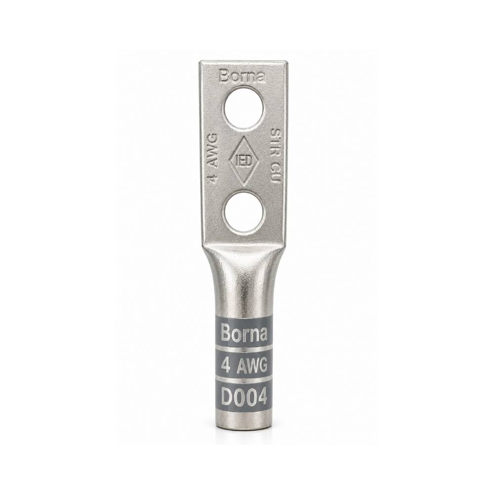 Tin-plated Copper 2-Hole: 004 AWG